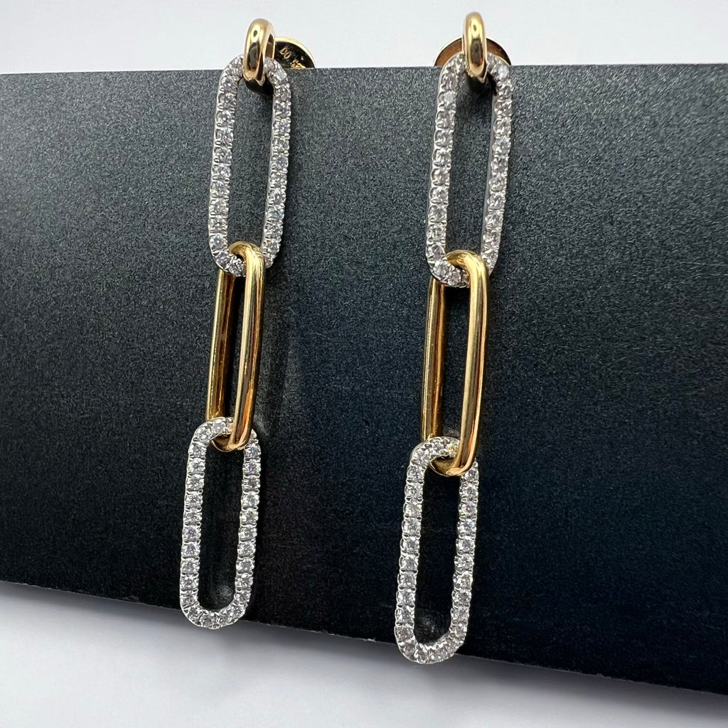 Diamond Paperclip Earrings