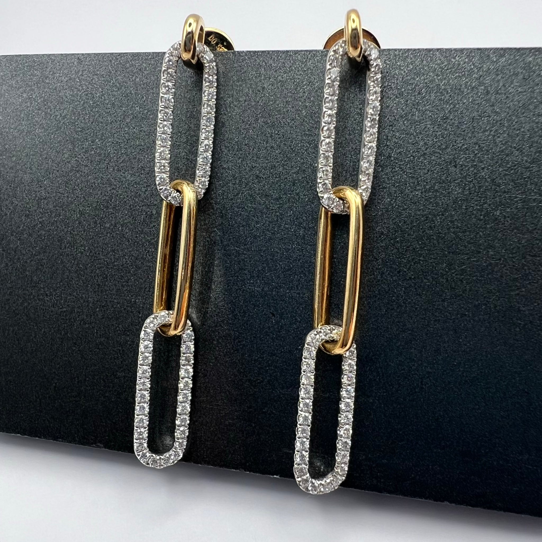 Diamond Paperclip Earrings