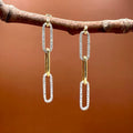 Diamond Paperclip Earrings