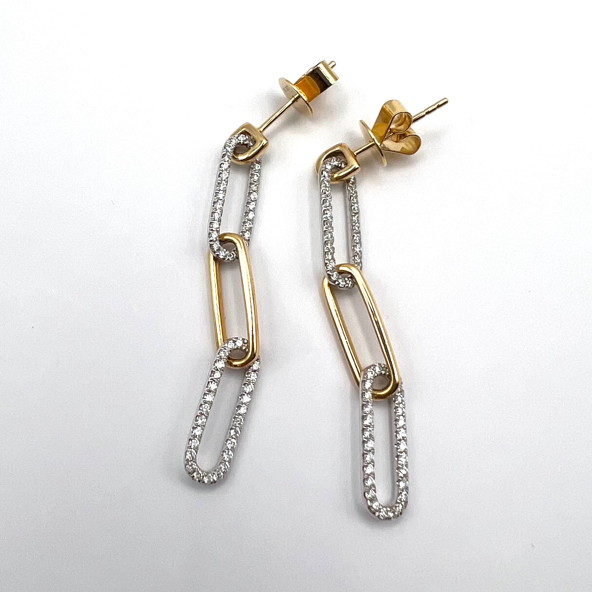 Diamond Paperclip Earrings