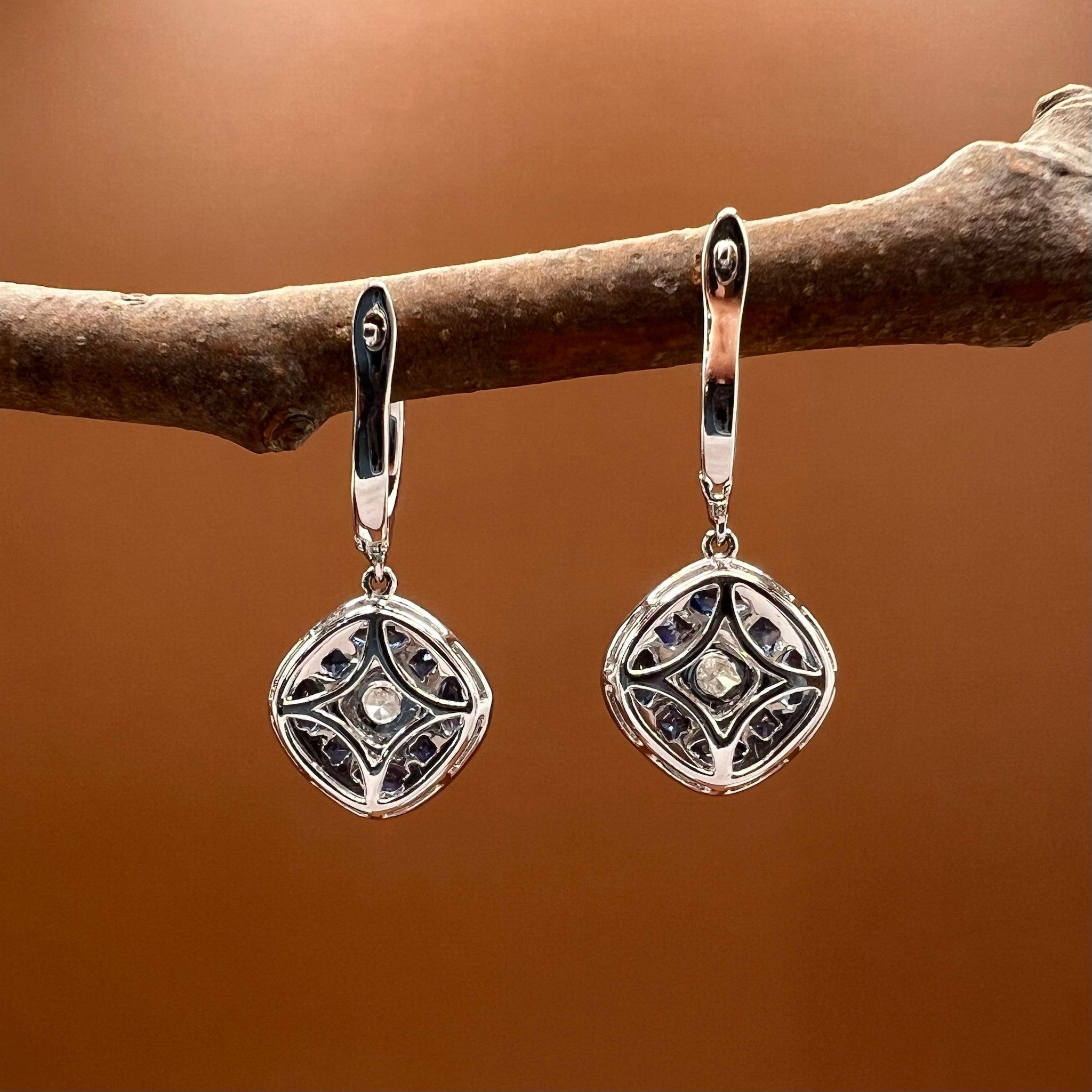 Sapphire & Diamonds Drop Earrings