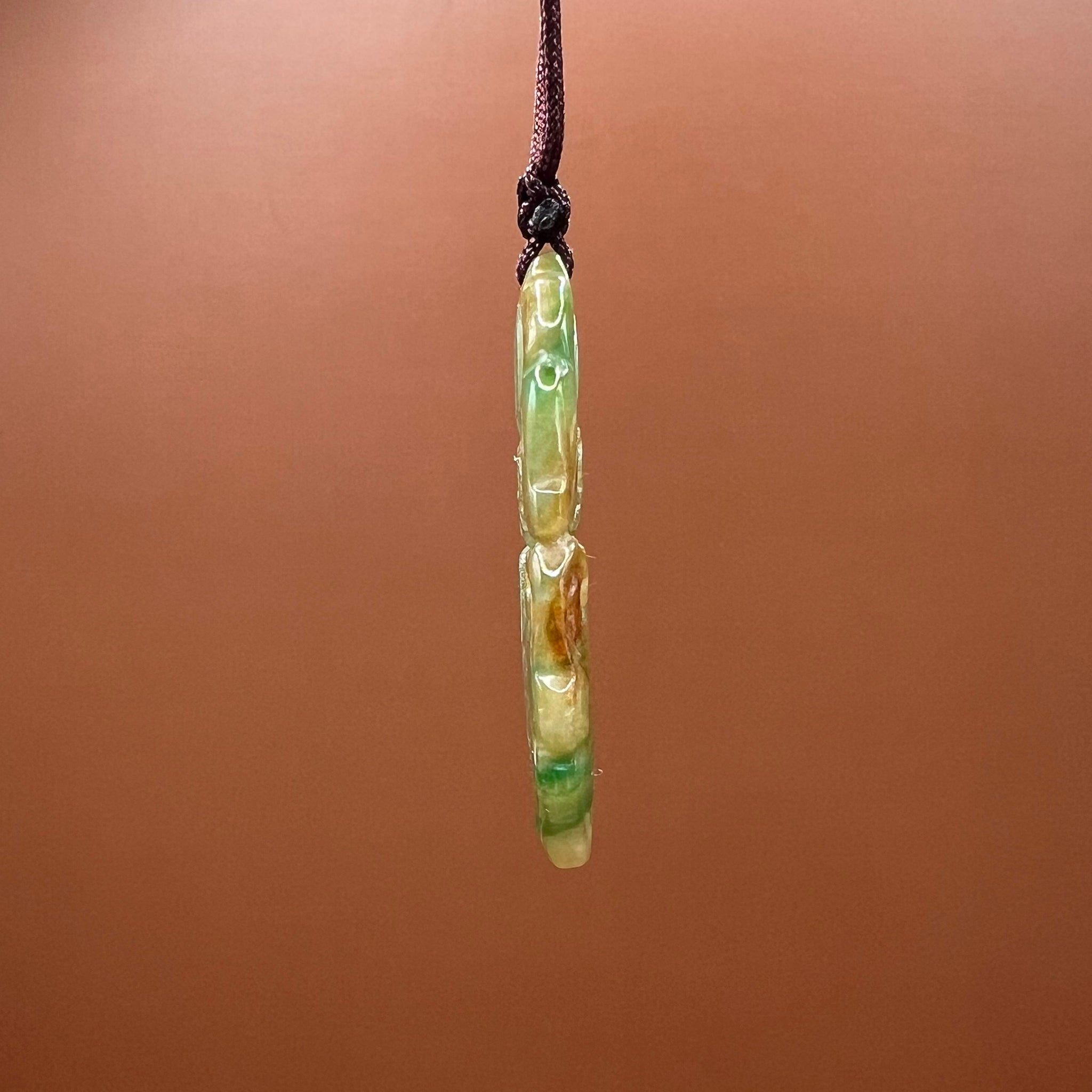 Reishi and Bat - Natural Jade Pendant