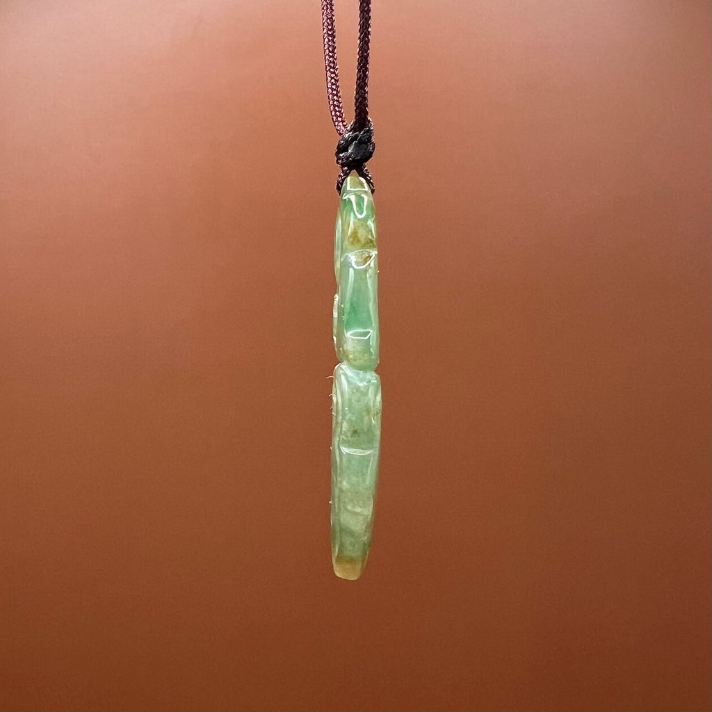 Reishi and Bat - Natural Jade Pendant