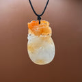 Dragon and Persimmon - Natural Jade Pendant