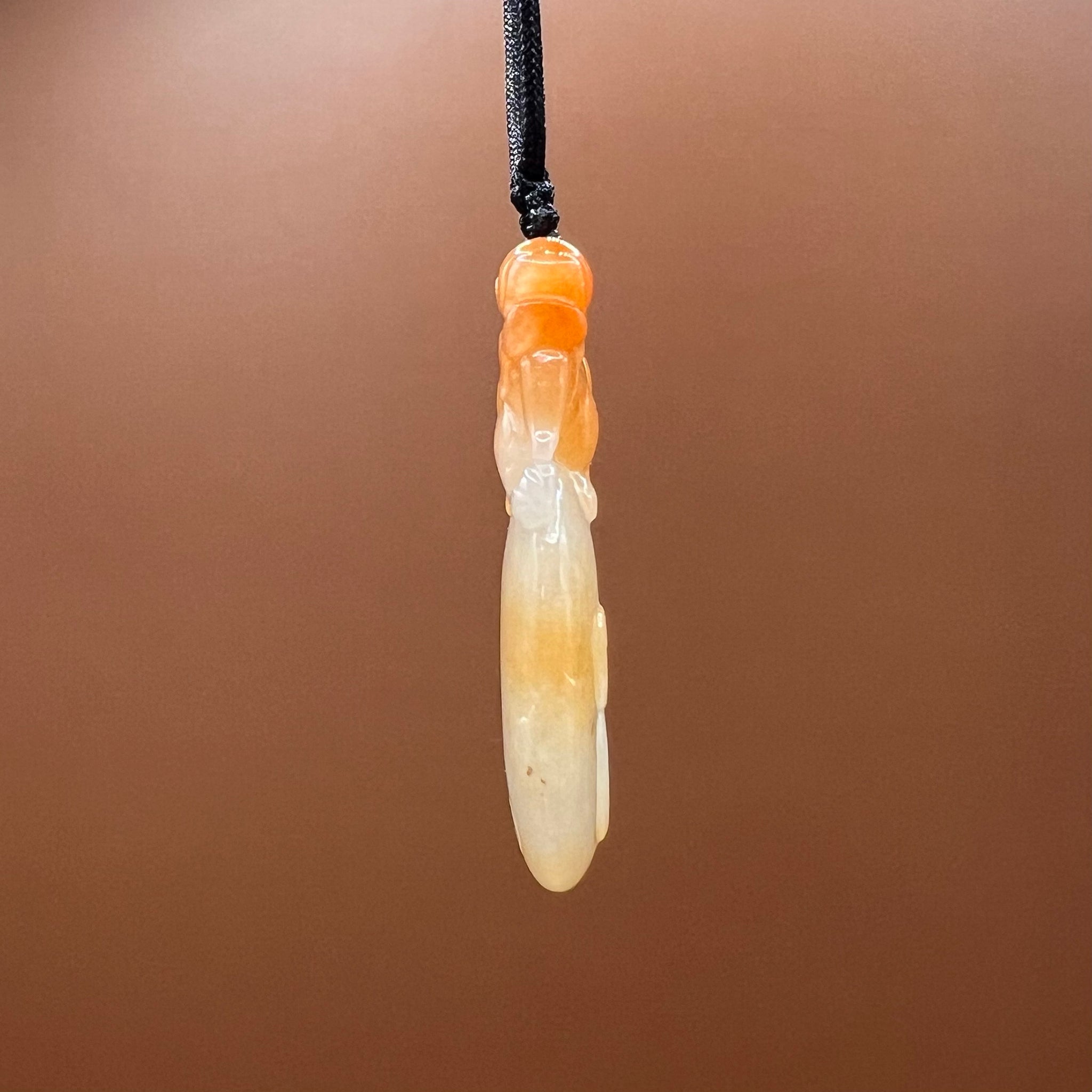 Dragon and Persimmon - Natural Jade Pendant