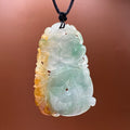 Dragon, Bats and Persimmon - Natural Jade Pendant