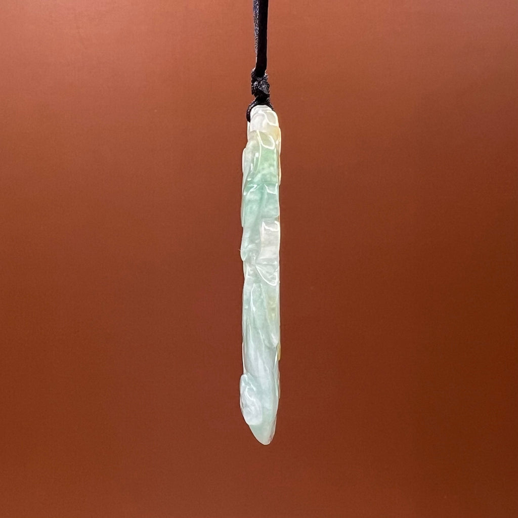 Dragon, Bats and Persimmon - Natural Jade Pendant