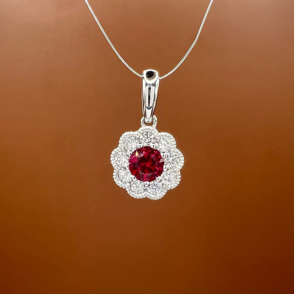 Petite Ruby and Diamond Charm