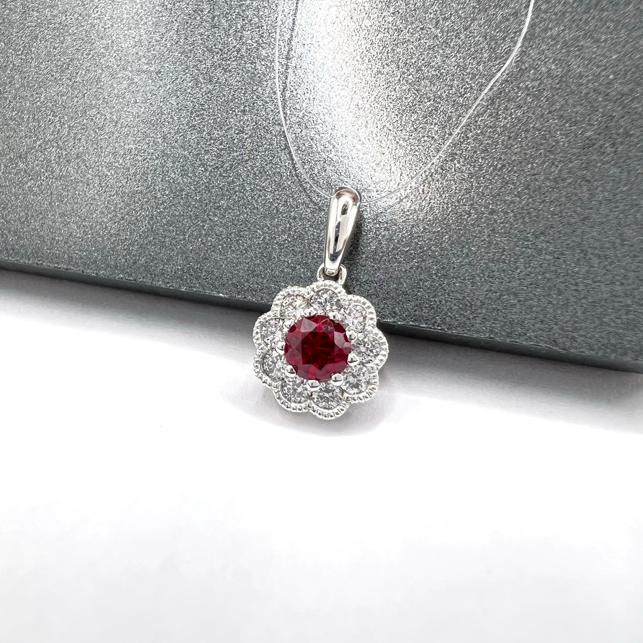 Petite Ruby and Diamond Charm