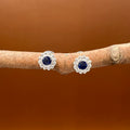 Sapphire Milgrain Studs