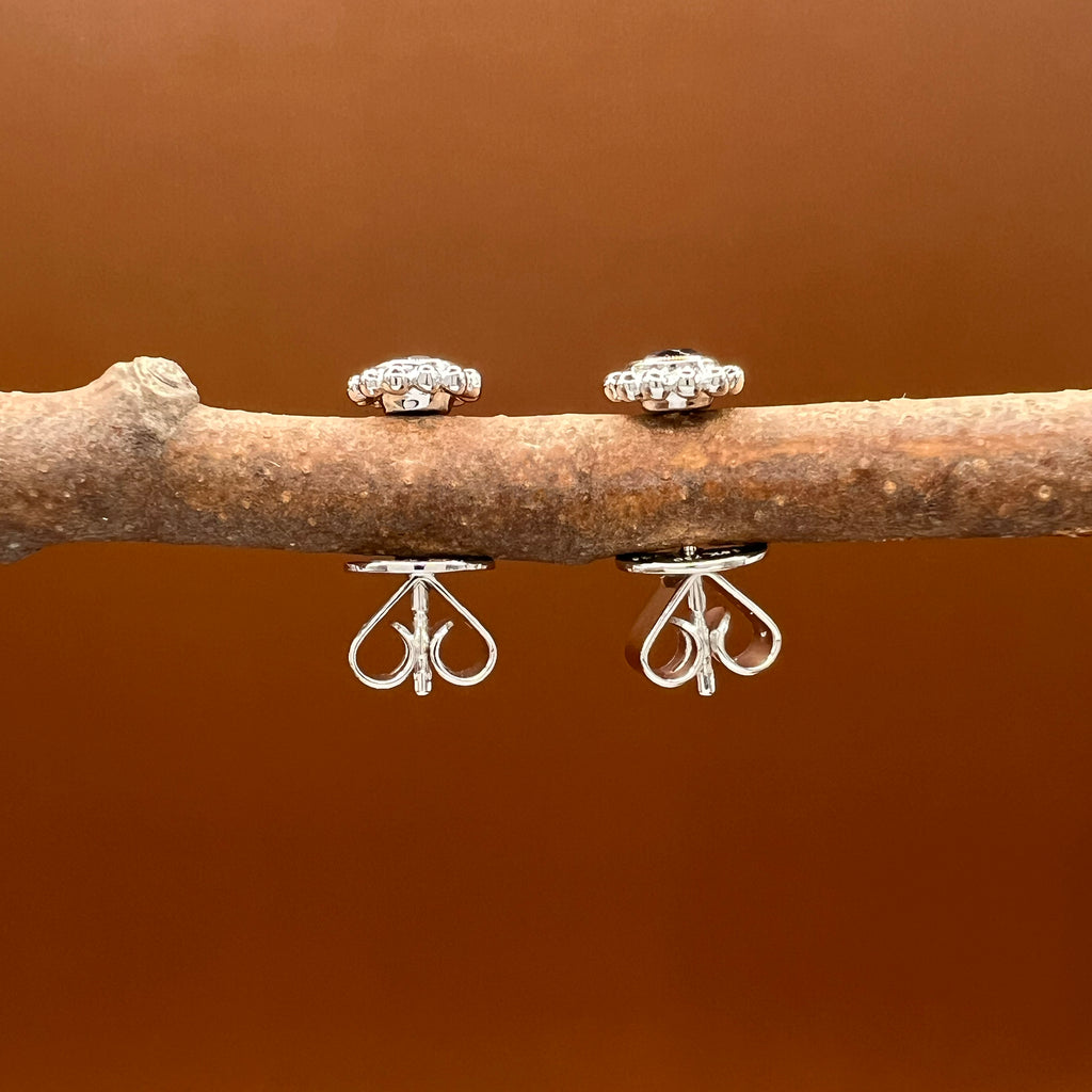 Sapphire Milgrain Studs