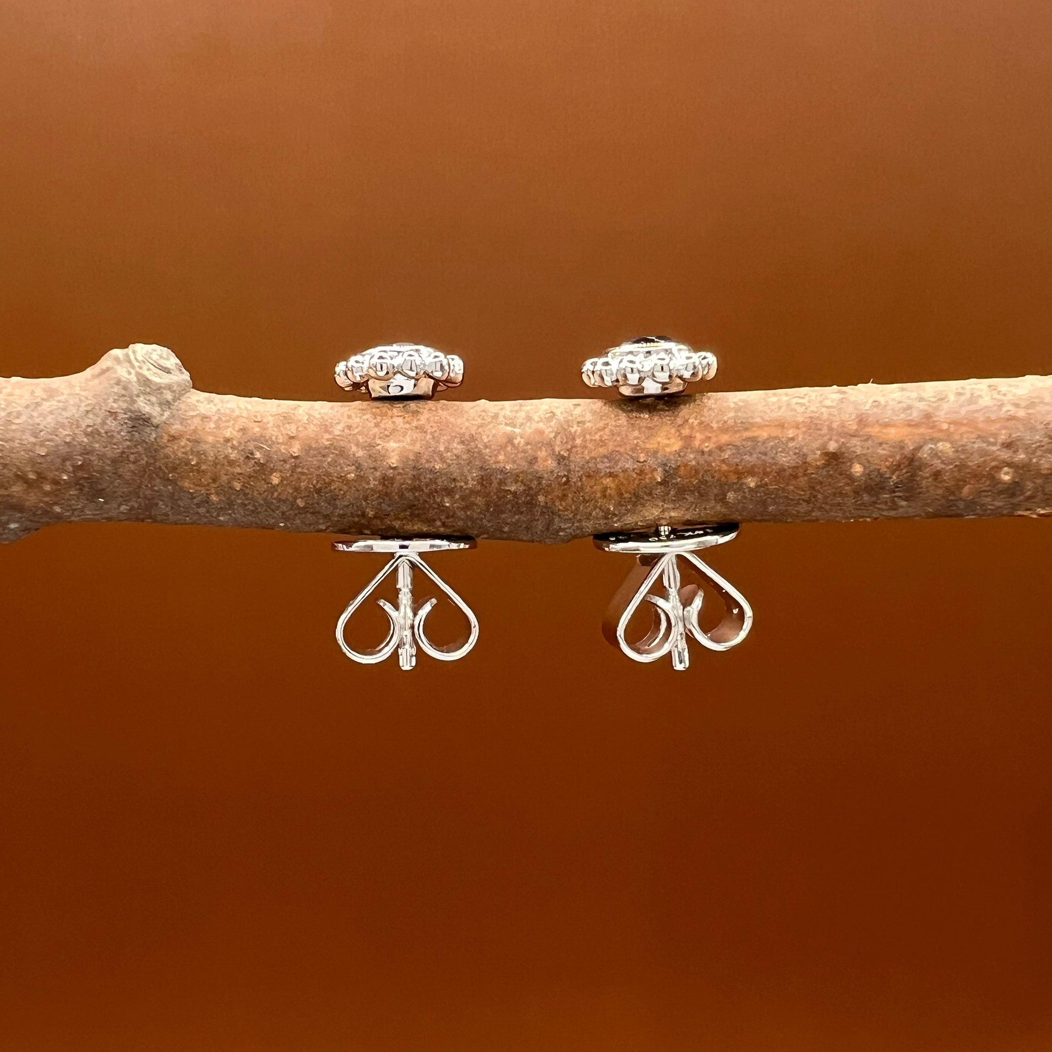 Sapphire Milgrain Studs