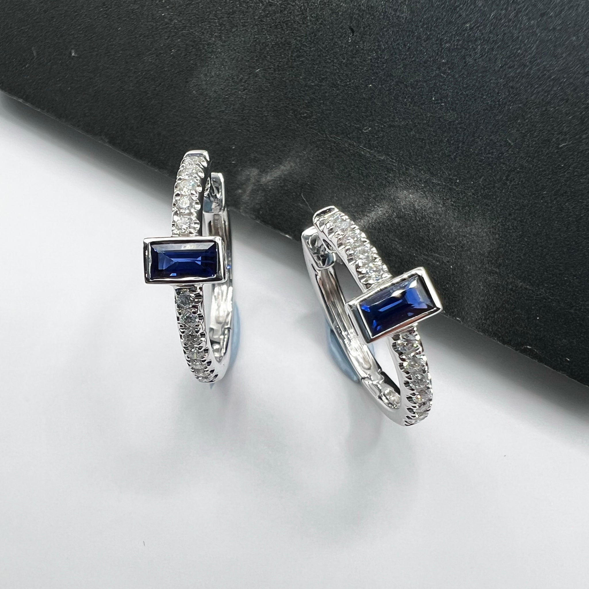 Sapphire Diamond Huggies