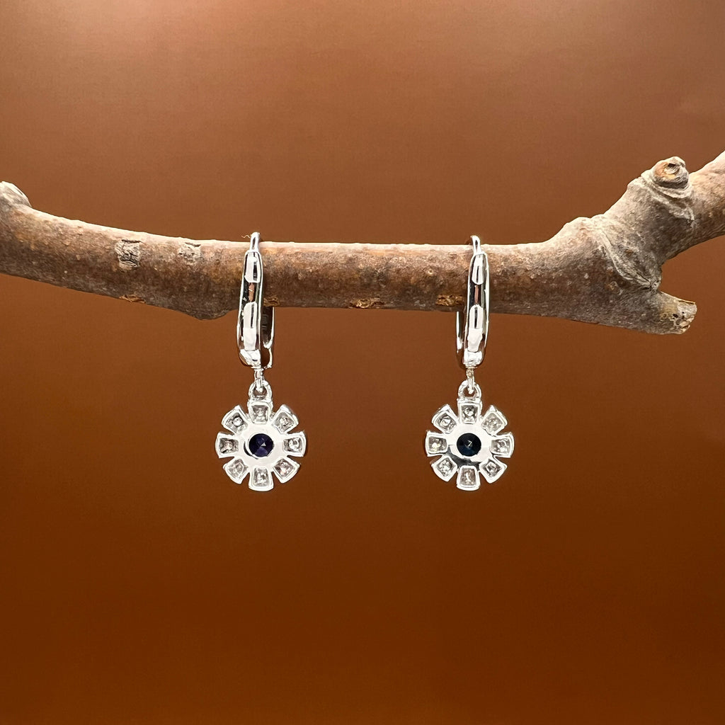 Sapphire Diamond Drop Earrings