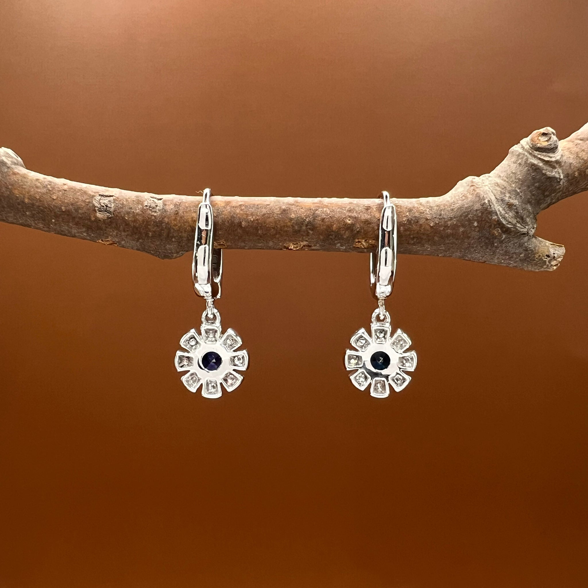 Sapphire Diamond Drop Earrings