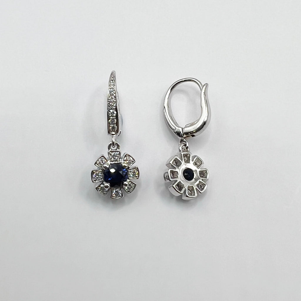 Sapphire Diamond Drop Earrings
