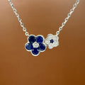 Sapphire & Diamond Blooms Pendant Necklace