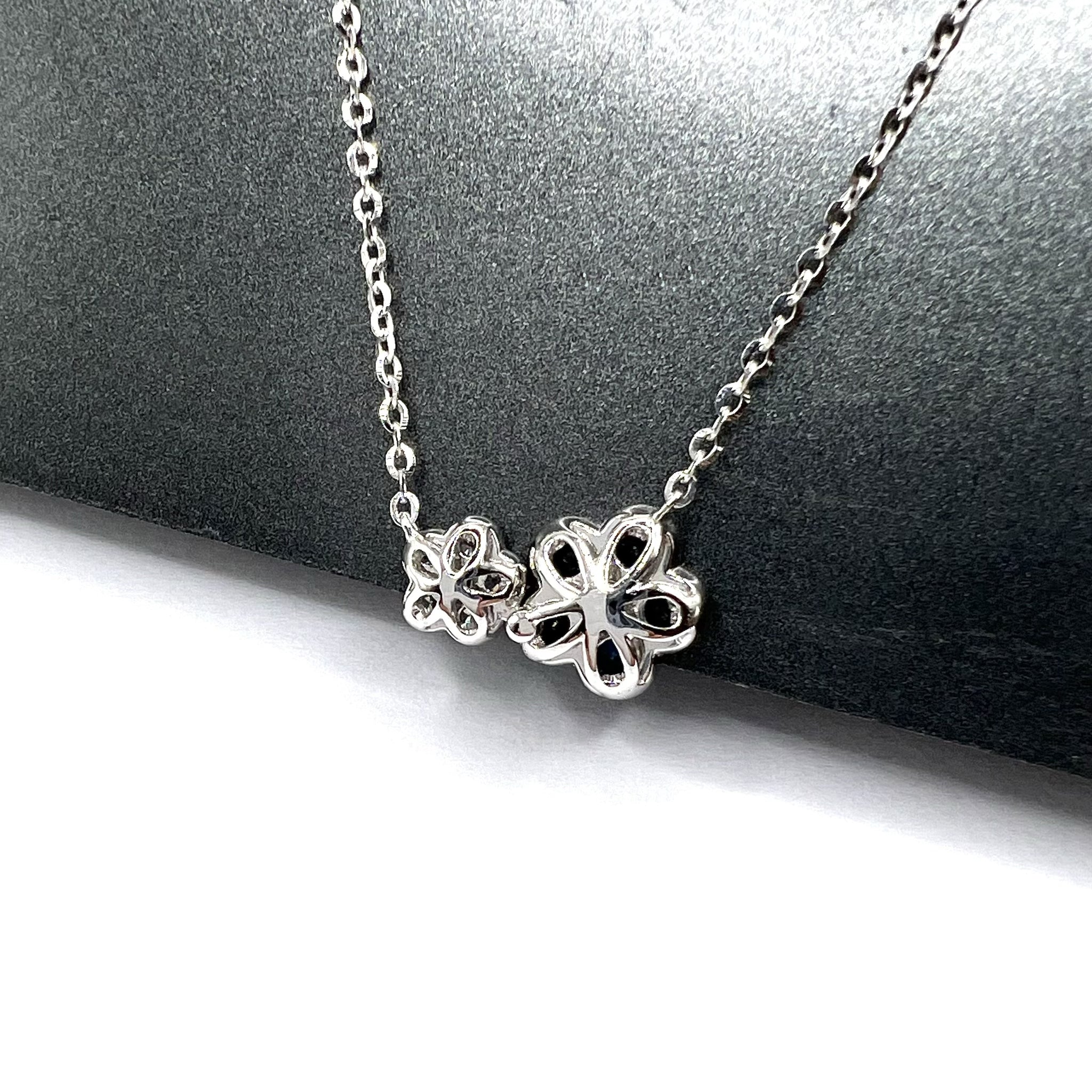 Sapphire & Diamond Blooms Pendant Necklace