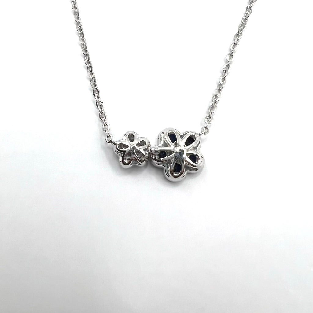 Sapphire & Diamond Blooms Pendant Necklace