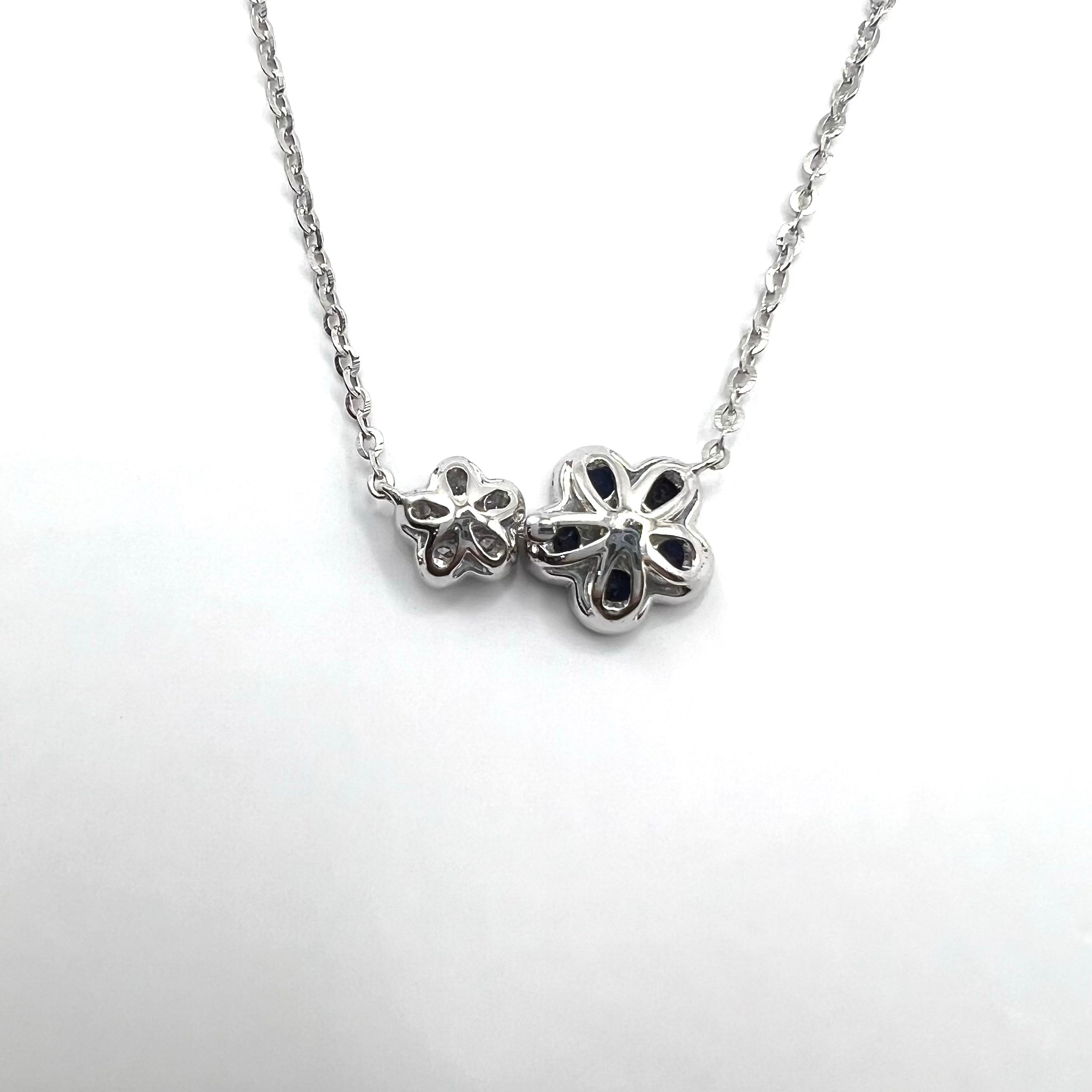 Sapphire & Diamond Blooms Pendant Necklace